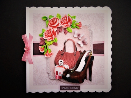 Deep Red Bag, Shoes and Butterflies by Valerie Spowart