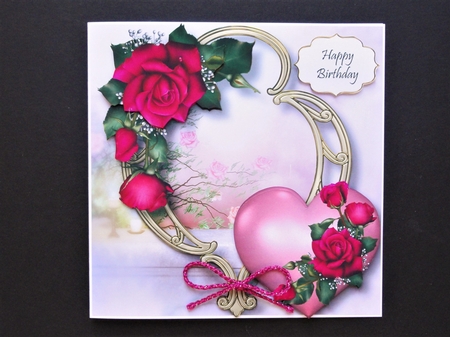 Hearts & Flowers On Golden Frame Bumper Kit 4 by Valerie Spowart
