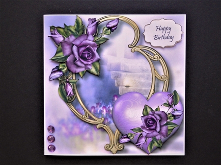 Hearts & Flowers On Golden Frame Bumper Kit 4 by Valerie Spowart