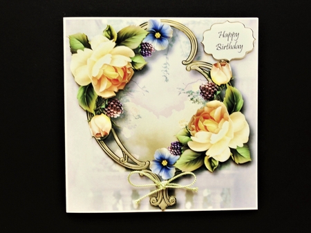 Gorgeous Flowers On Golden Frame - Yellow Roses by Valerie Spowart