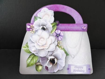 Cream Camellias - Handbag Card Mini Kit by Valerie Spowart
