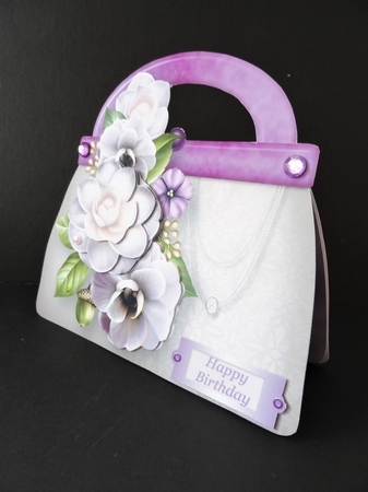 Cream Camellias - Handbag Card Mini Kit by Valerie Spowart
