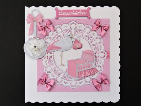 Baby Girl Quick Card #2 by Valerie Spowart