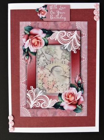 Flowers & Lace Card front #2  by Valerie Spowart