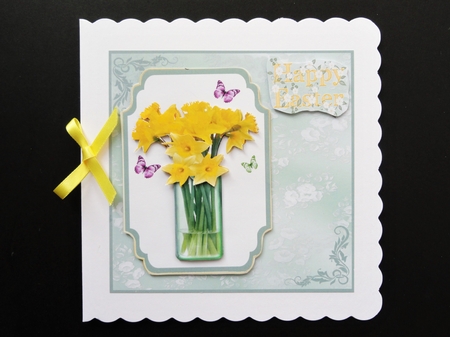 Pretty Easter Daffodils - 7x7 by Valerie Spowart