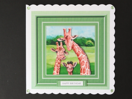 Cute Giraffe Trio Birthday Or Fathers Day Topper by Valerie Spowart