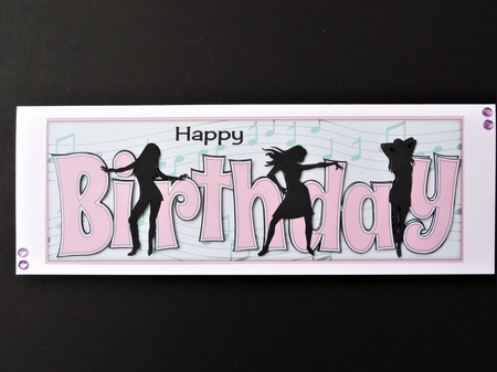 Modern Dancing Silhouettes BIRTHDAY large dl by Valerie Spowart