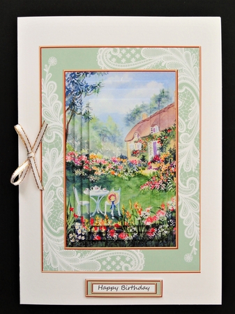 Lovely Cottage Garden Birthday Topper by Valerie Spowart