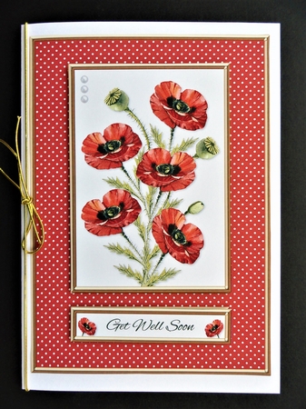 Lovely Wild Poppies Get Well Soon Topper (Card Four) by Valerie Spowart