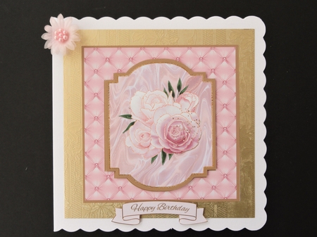 Pink Roses Card Front by Valerie Spowart