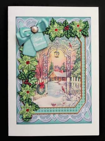 Winter Garden Merry Christmas 7x5in Fancy Lace Step by Step by Valerie Spowart