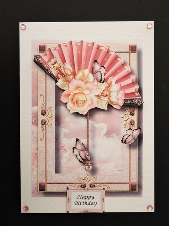 Floral Fan Pale Pink Roses by Valerie Spowart