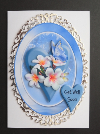 Pretty Butterfly - 7x5 inch topper with decoupage by Valerie Spowart