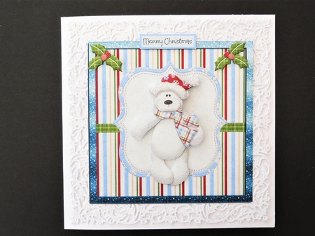 Christmas polar bear 6x6 by Valerie Spowart