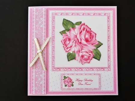 8 x 8 Rose vignette card kit  by Valerie Spowart
