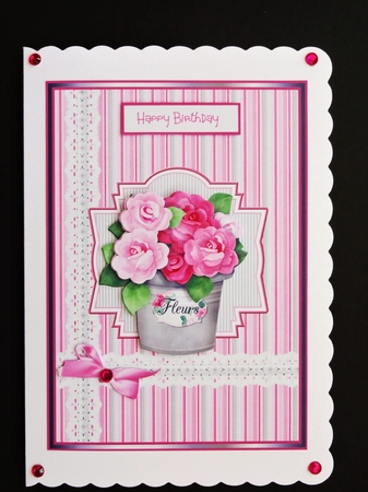 Pot of roses A5 by Valerie Spowart