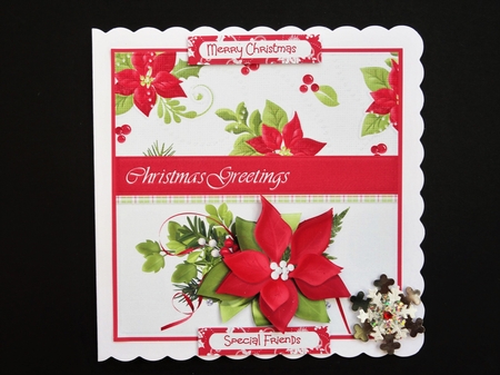 Poinsettia and holly 6x6 by Valerie Spowart