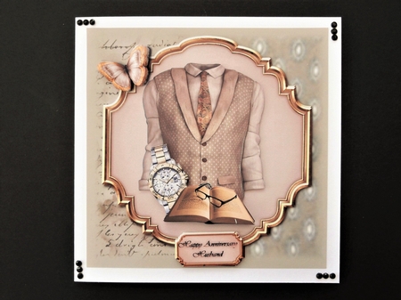 Husband Anniversary - Cream Waistcoat and Watch by Valerie Spowart