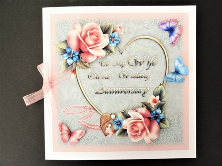 Heart and Flowers Anniversary Card by Valerie Spowart