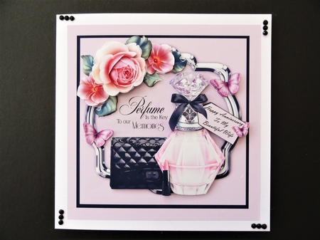 Anniversary Pink Perfume bottle and bag by Valerie Spowart