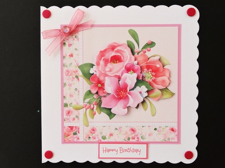 Pink blooms 6x6 by Valerie Spowart