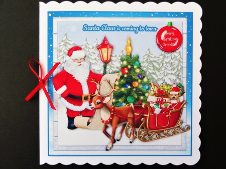 SANTA CLAUS IS COMING TO TOWN quick card by Valerie Spowart