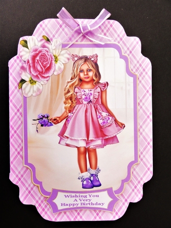 Sweet Little Flower Girl - Cut And Fold Card by Valerie Spowart