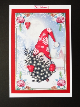 Christmas Gnome Decoupage A5 Topper 6 by Valerie Spowart