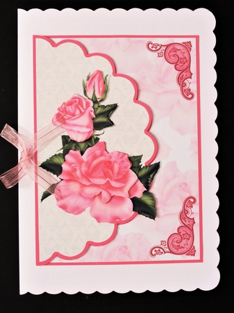 Pretty Pink Rose Envelope Card by Valerie Spowart
