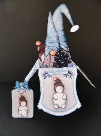 Gnome For Christmas Large pop Up box #3 by Valerie Spowart