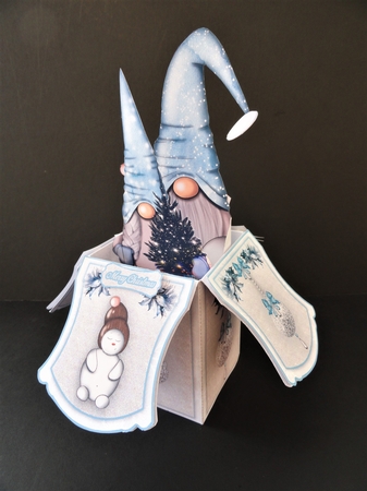 Gnome For Christmas Large pop Up box #3 by Valerie Spowart