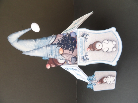 Gnome For Christmas Large pop Up box #3 by Valerie Spowart
