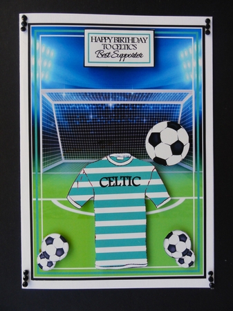 A5 Celtic Card Front with Toppers, sentiments and decoupage   by Valerie Spowart
