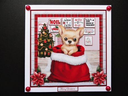 CHRISTMAS PUPPY - CHIHUAHUA - quick card by Valerie Spowart