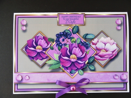 A5 Pale Wood Anniversary Flowers  by Valerie Spowart