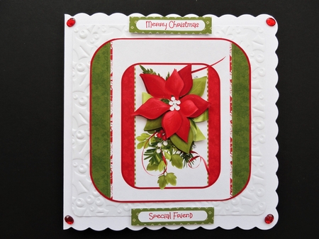 Poinsettia and holly 6x6 by Valerie Spowart