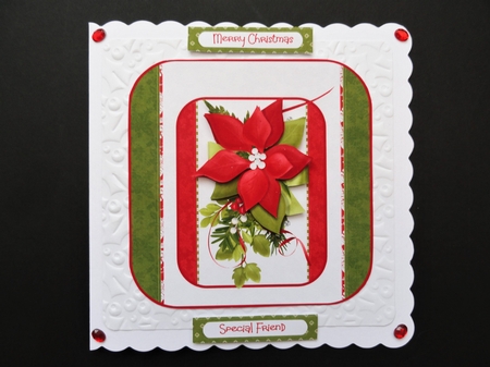 Poinsettia and holly 6x6 by Valerie Spowart