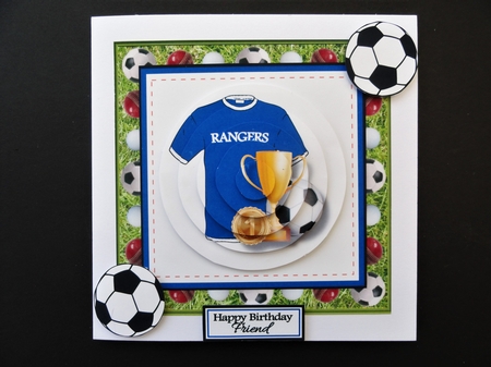 12x12cm Rangers Topper with Pyramage & Sentiments  by Valerie Spowart