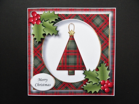 Tartan Christmas Tree 1 8x8 by Valerie Spowart