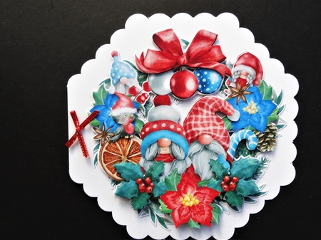 Gnomes in Winter Decorative Wreaths Kit by Valerie Spowart