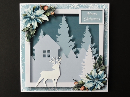 Christmas Faux Papercut Cabin In The Woods by Valerie Spowart