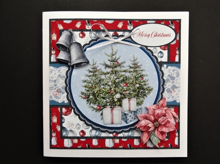 Shabby Chic Christmas 1/Christmas Tree 7x7 Card Mini-Kit, 6 Sheets, Red/Blue by Valerie Spowart