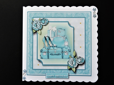 7x7 A Ladies favourite passion Card Front, Topper & Sentiments by Valerie Spowart