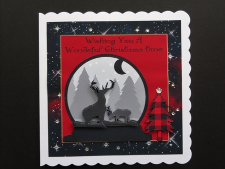 Christmas deer globe 2 by Valerie Spowart