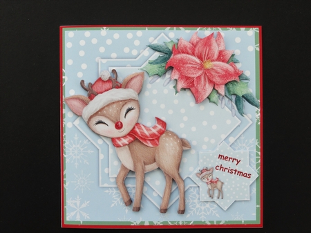 Cute Christmas  Reindeer Mini Kit by Valerie Spowart