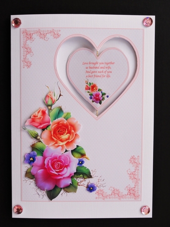 A5 heart spinner anniversary card topper by Valerie Spowart