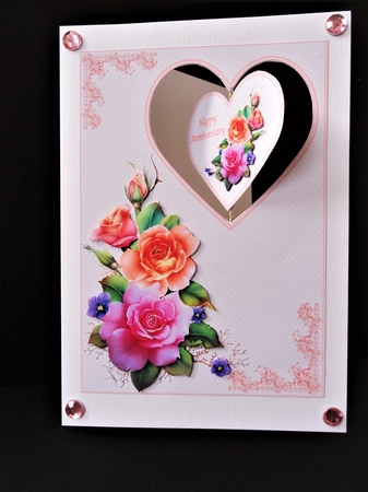 A5 heart spinner anniversary card topper by Valerie Spowart