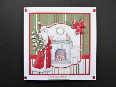 Santa brings the Christmas tree 7x7 by Valerie Spowart