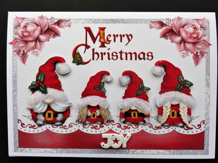 Merry Christmas 4 - A5 card front with decoupage by Valerie Spowart