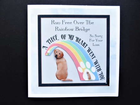 rainbow bridge Labrador by Valerie Spowart